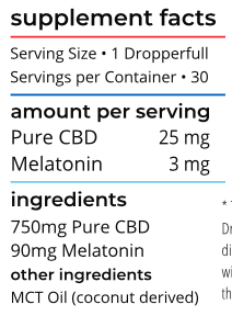 supplement facts to cbd sleep oil.